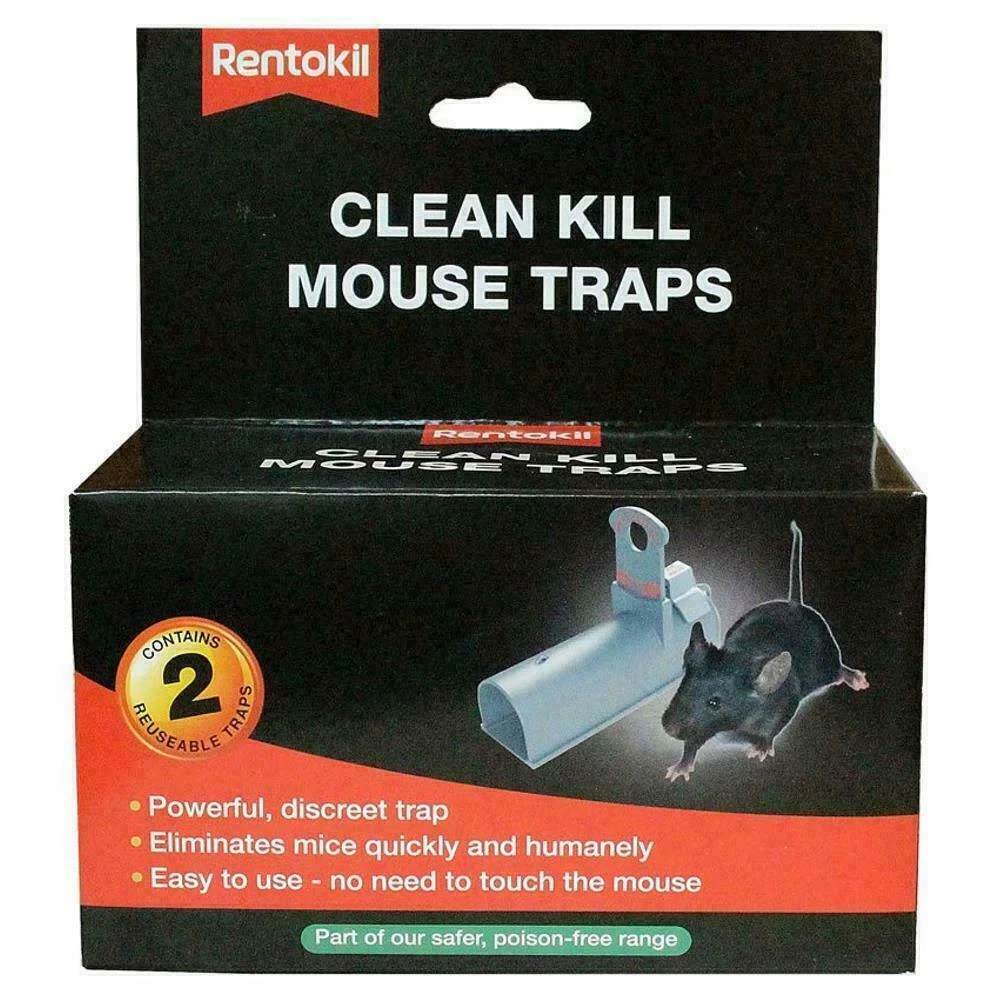 2 x Rentokil Clean Kill Mouse Traps Kills Humanely Poison Free