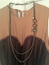 NWOT! NEW LANVIN FOR H&M HM LONG CHAIN NECKLACE/ BELT. RHINESTONES