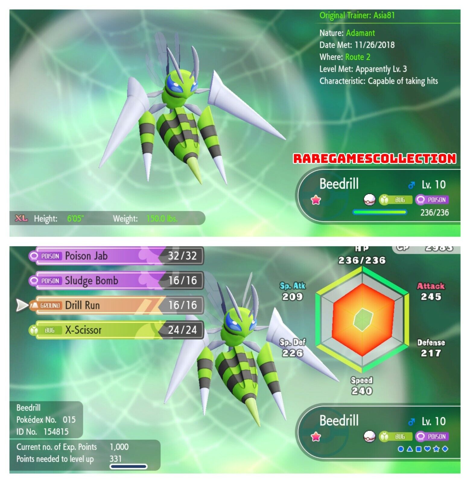 Pokemon Let's Go Pikachu & Eevee ✨ SHINY ✨6 IV MEGA Aerodactyl FAST  DELIVERY 