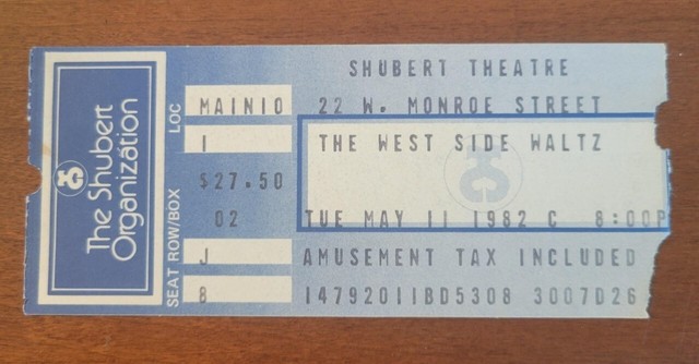 Katharine Hepburn 1982 Chicago Theater Performance Ticket Stub: West Side Waltz Katharine Hepburn 1982 Chicago Theater Performance Ticket Stub: West Side Waltz