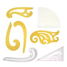 7Pcs Sewing Rulers French Curve Drafting Drawing Template Straight Arc Shape