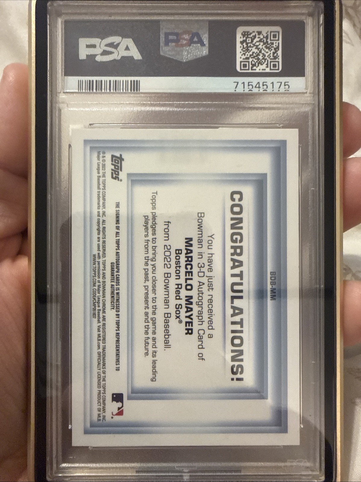 2022 Bowman Heritage Marcelo Mayer Autograph SUPERFRACTOR 1/1 RC GIANTS view 2