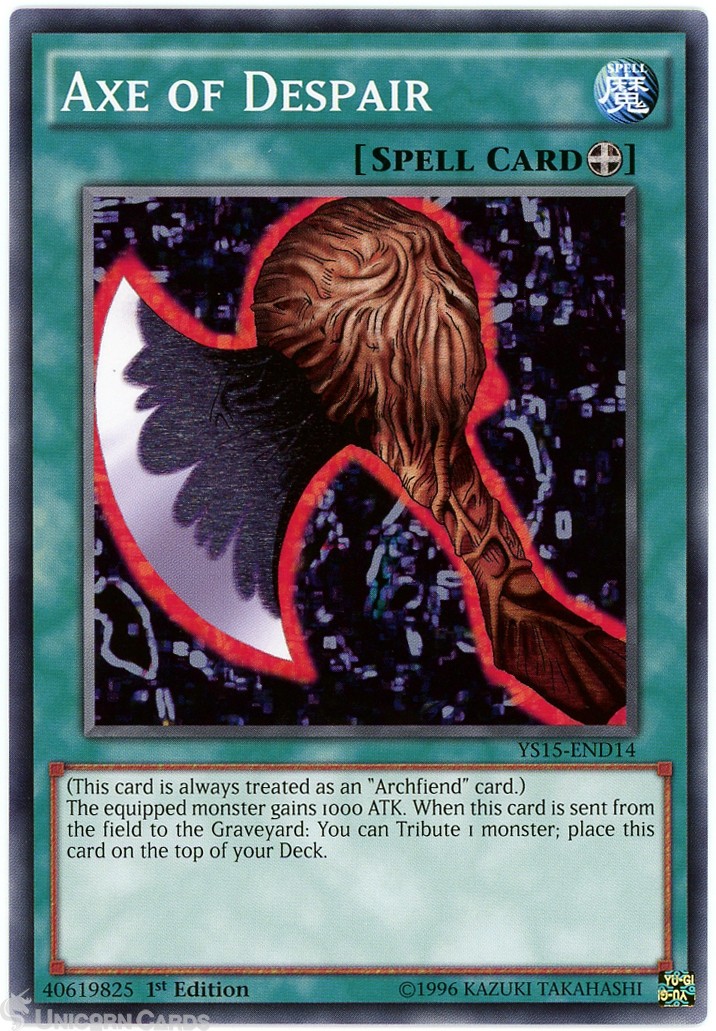 YS15-END14 Axe of Despair 1st Edition Mint YuGiOh Card
