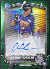 Charlie Condon Bowman Chrome 2025 Green Refractor /99 Auto