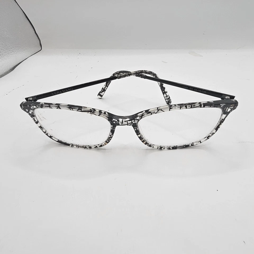 Vera Wang VA54 BK 54-16-135 Black Marble Plastic Full Rim Eyeglasses Frame &N26 - Image 4 of 4