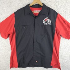Red Kap Outlaws Grass Drags Work Shirt Short Sleeve Black/Red Men's 2XL