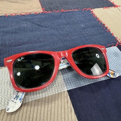 Vintage 90s Ray Ban Wayfarer Special Series #2 Red New York Subway Sunglasses