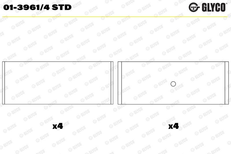 Coussinet de bielle GLYCO 01-3961/4 STD Audi 050105701 pièces