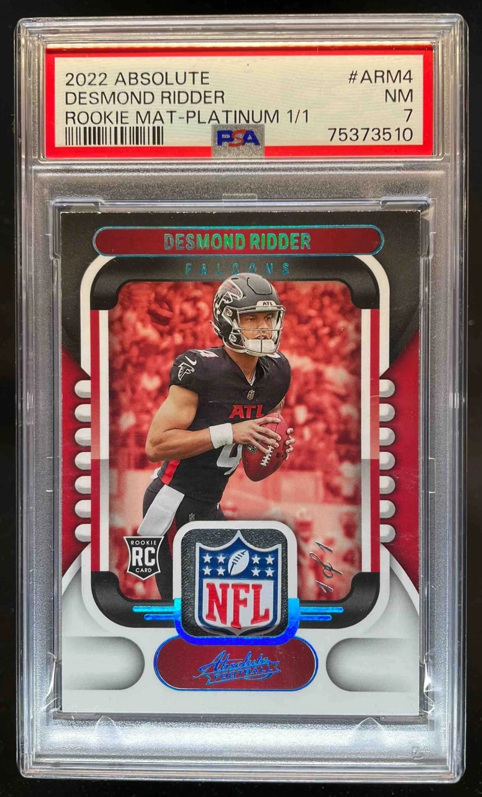Desmond Ridder Panini Absolute Rookie Materials #ARM4 Platinum 1/1