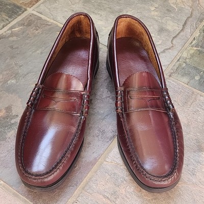 DEXTER PENNY LOAFERS Mens Sz 9.5 D Shoes Vtg USA Burgundy Preppy