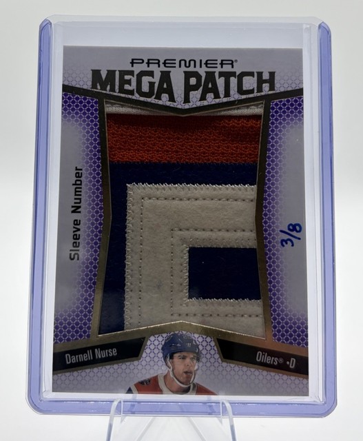 Darnell Nurse 2025-26 UD Premier /8 Mega Patch Sleeve Number Parallel Oilers