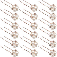 18 Pcs Pearl Hair Pins Bridal Wedding Hair Accessories Crystal Bobby Pin for Bri