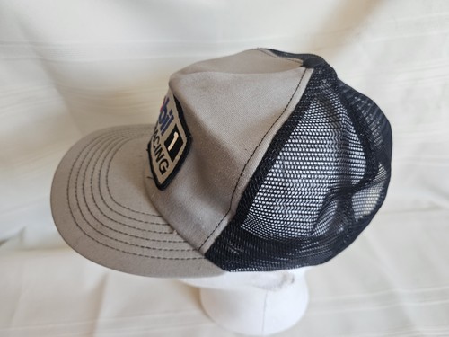 Vintage Mobil 1 Racing Trucker Cap Snapback Gray/Black Mesh Made In USA - Picture 3 of 10