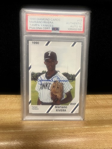 1990 Diamond Cards Tampa Yankees Mariano Rivera RC #17 Autographed PSA CA16708