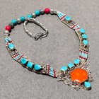 Yellow Coral Tibetan Turquoise Nepalese Fashion Gift Nepali Necklace 18" SR 6572