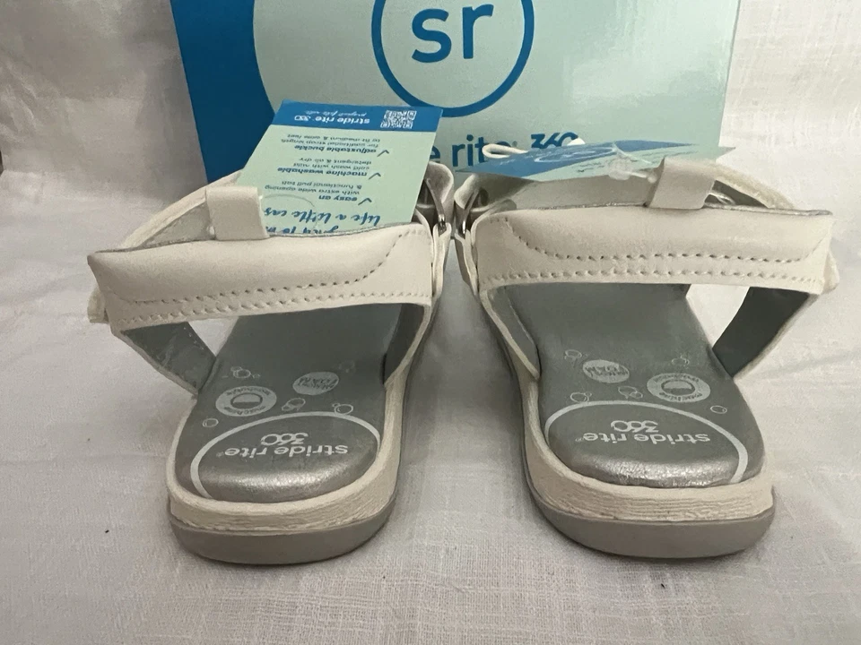 STRIDE RITE 360 Delilah Sandalias Blancas Zapatos Niña EE. UU. Talla 13M Foto 3 de 4