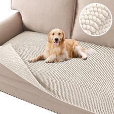 H.VERSAILTEX Plush Chenille Dog Bed Cover Thick Soft 1 Pack 35" x 82", Ivory