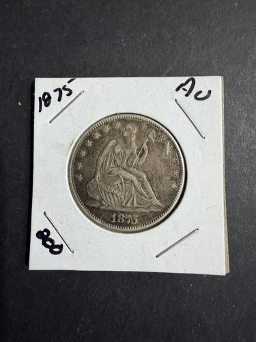 1875 Seated Liberty Quarter 90% Silver Philadelphia VF Coin