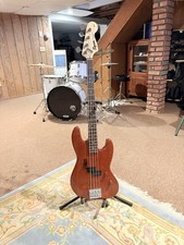 Electric Bass Guitar Blue, 4-String, Mahogany...