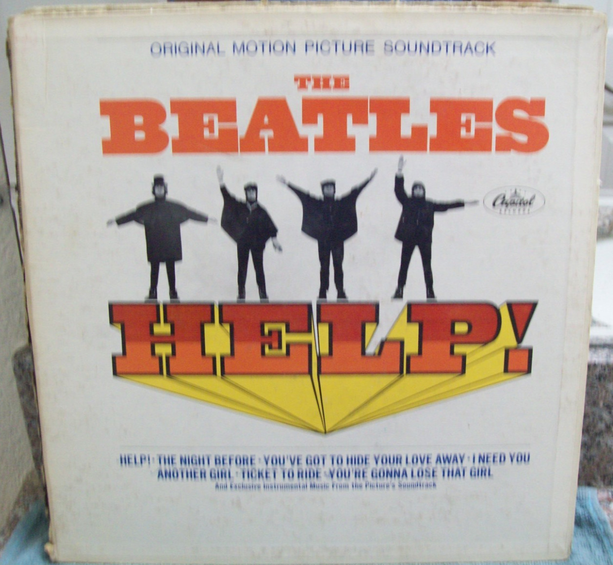 The Beatles Help LP 1965 pressing Song title above spindle hole