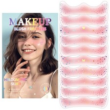 10PCS Glitter Freckles Face Tattoos Pink Blush
