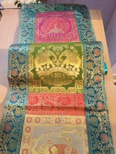 Runner da tavolo Boho patchwork broccato seta stampa pavone 16x60'' runner da tavolo