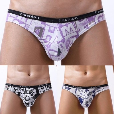 Männer Baumwolle weich bedruckt Tangas G String T Rücken Ausbuchtung Beutel Un