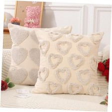 Valentines Pillow Covers 18x18 inch Set of 2 18" x 18" Pack of 2 Beige-a