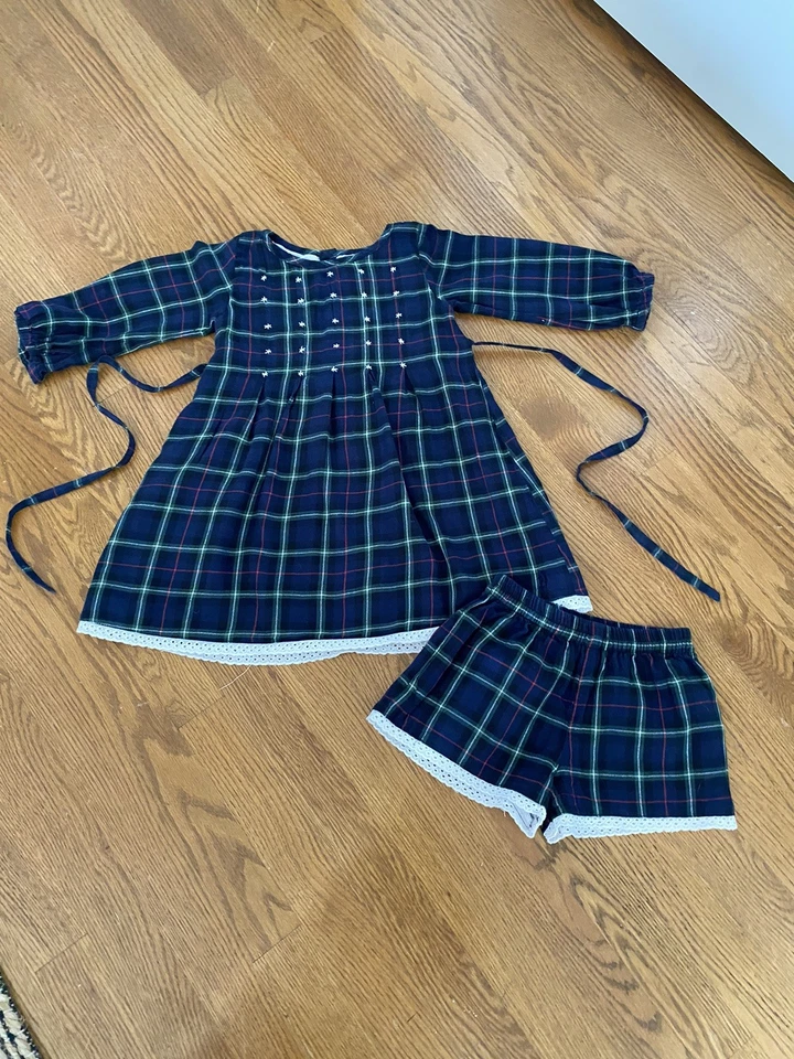 Conjunto de túnica Juju de vacaciones de lobo bien vestido talla 4T vestido florers a cuadros para niñas WDW Foto 2 de 4