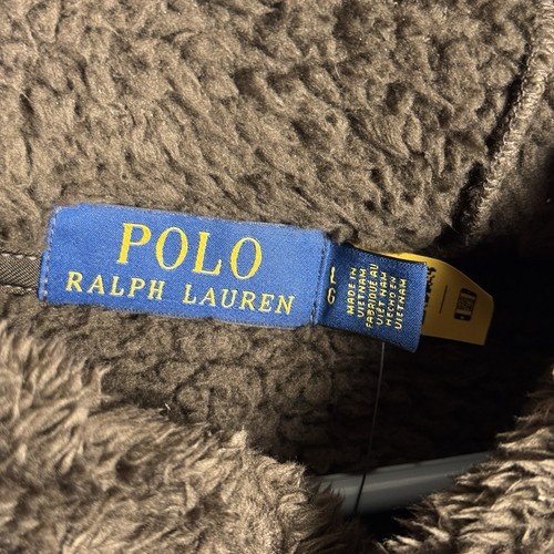 Polo Ralph Lauren Herren Hochflor Sherpa Fleece Pullover Hoodie Braun Large - Bild 7 von 7