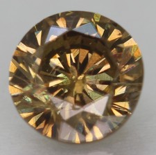 0.50 Carati Giallo Marrone Diamante Naturale Taglio Rotondo Brillante VS2