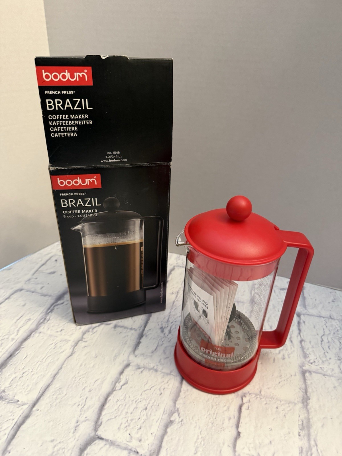 Brazil  8-cups Red Coffee Maker 34 Oz.