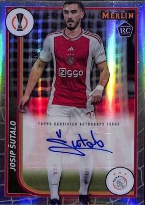 Josip Sutalo 2024 Topps Merlin AU-JS AUTO ROOKIE Refractor AFC Ajax