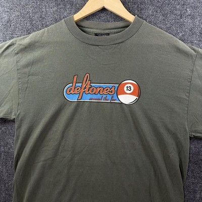 VTG DEFTONES 1998 Around the fur 13 Ball Shirt Mens L Green Band
