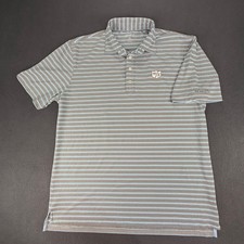 Johnnie O Mens Medium Gray/Teal Wilson Staff Golf Logo Performance WS Polo Shirt
