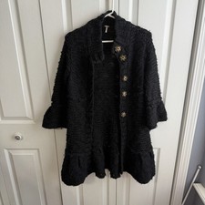 Free People Wool Blend Bell Sleeve Snap Cardigan Women s Size Small Boho Preppy