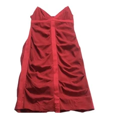 Nicole Miller Collection Red Silk Midi Dress Gown Sexy Formal Cocktail Y2k Party