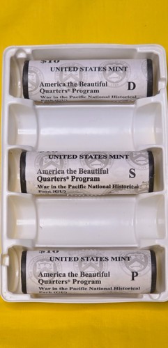 2019 3 Rollen Set PDS WAR IN THE PACIFIC NTL HST PK Quarter ~ Open Box ~ versiegelte Rollen - Bild 2 von 4