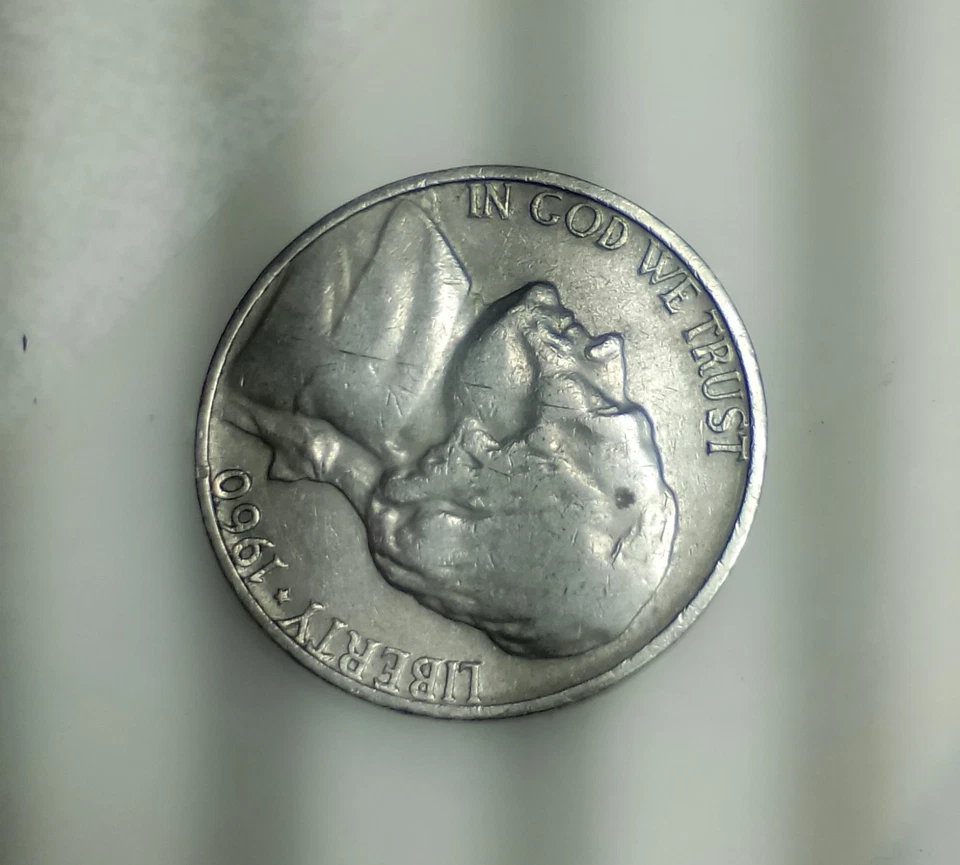 1960 Jefferson Nickel "D" Mint Mark, Letters In Rim and DDO Error - Image 2 of 4