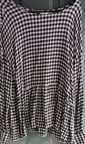 Top Femme Simi Classic Taille XL - Noir/blanc/gris, Volants, Stretch, Infroissable