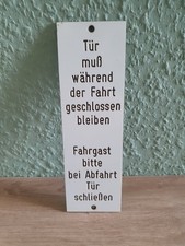 Altes Schild Reichsbahn/Eisenbahn, Kunstoff SCHILD Tür Bitte Bei Abfahrt Schließ