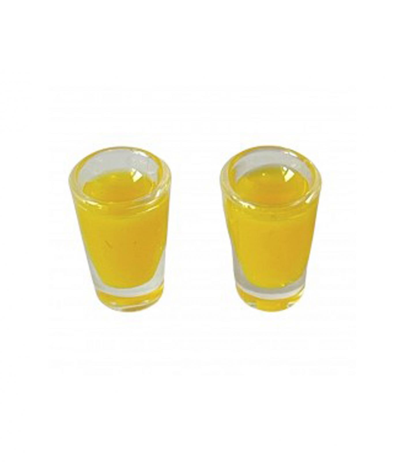 Dolls House 2 Glasses of Orange Juice Miniature Kitchen Cafe Dining Accessory