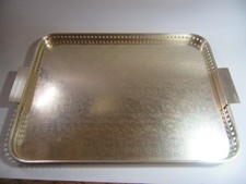 Vintage Annodised Tray Gold Circle Design Large48.5 x35cm Bar Cocktails Woodmet?