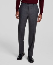 Michael Kors Men's Gray Plaid Fall Pattern Classic-Fit Dress Pants Size 36W 32L