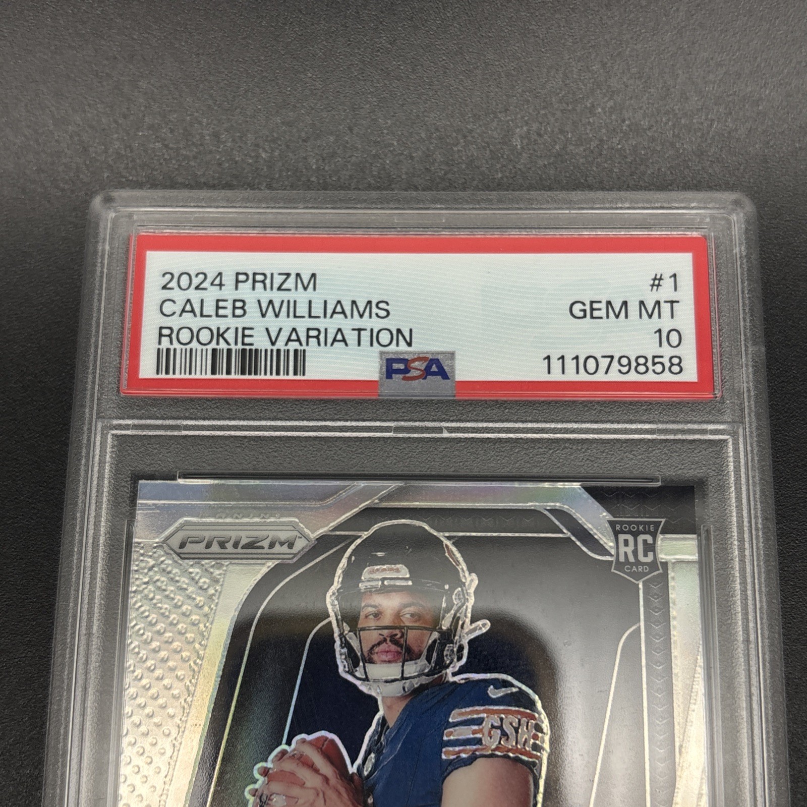 Caleb Williams 2024 Prizm Rookie Variation Silver Prizm PSA 10 Gem view 2