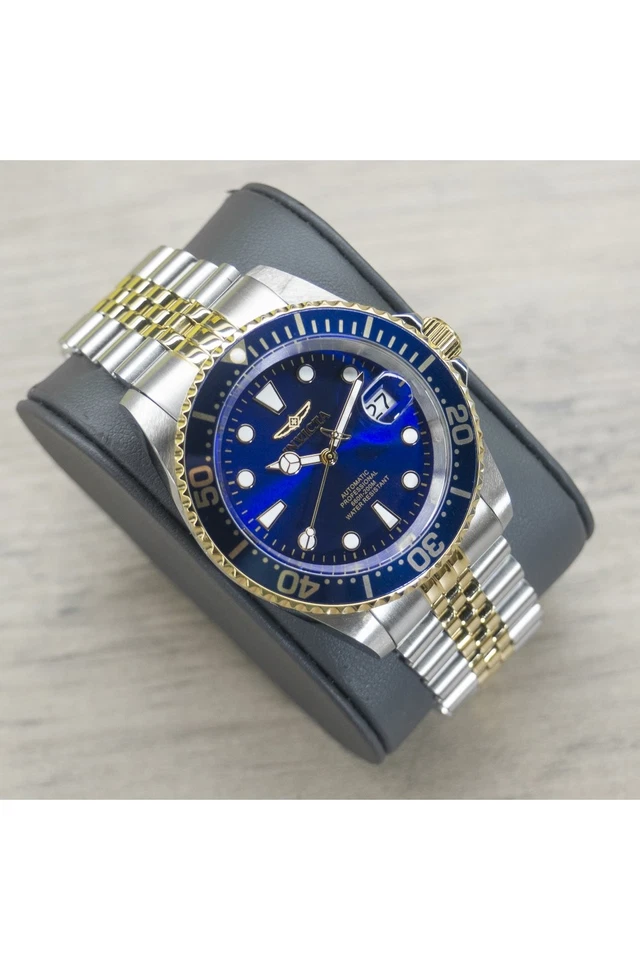 Orologio Automatico Uomo INVICTA PRO DIVER 30093 Acciaio Gold Blu Sub 200mt - Immagine 2 di 4