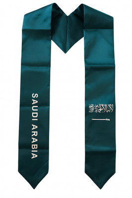 Premium Saudi Arabia SA Flag Graduation Stole Sash International Student Unisex