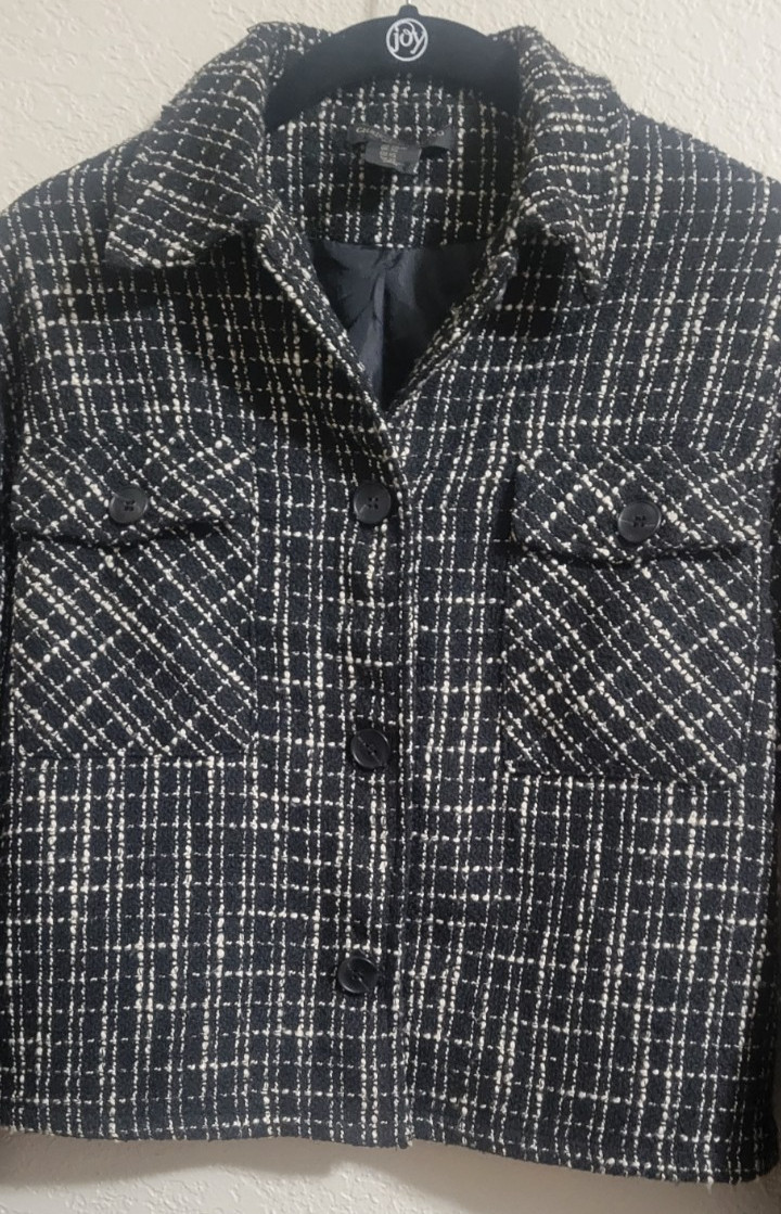 NEW Christian Siriano Suit Jacket Dress Coat Blazer XS Small Black Cropped