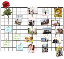 Wire Wall Grid Panel for Photo Display DIY Iron Picture Frames Collage For Ha...
