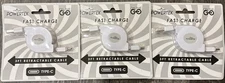 3 Retractable Type C Cable - White